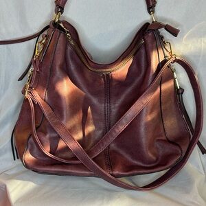 Realer Maroon Vegan Shoulder Bag